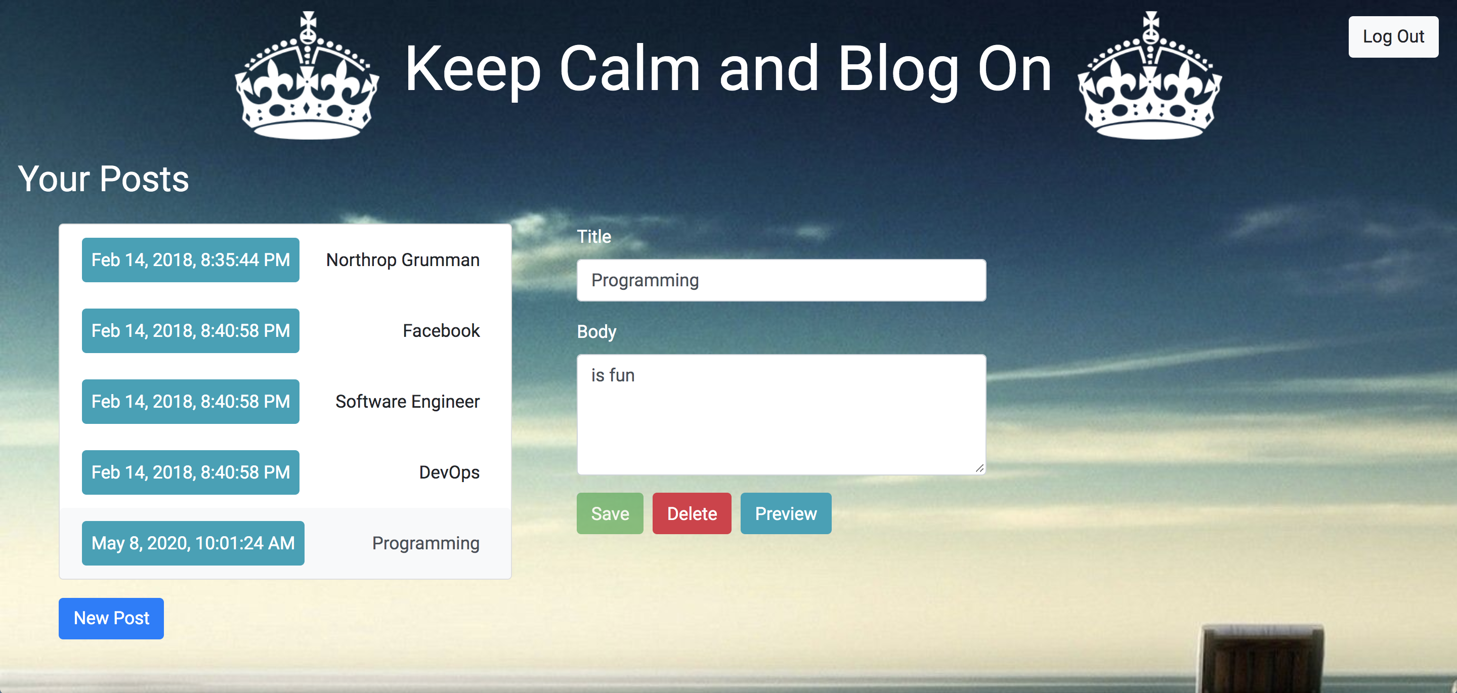 blogging web app